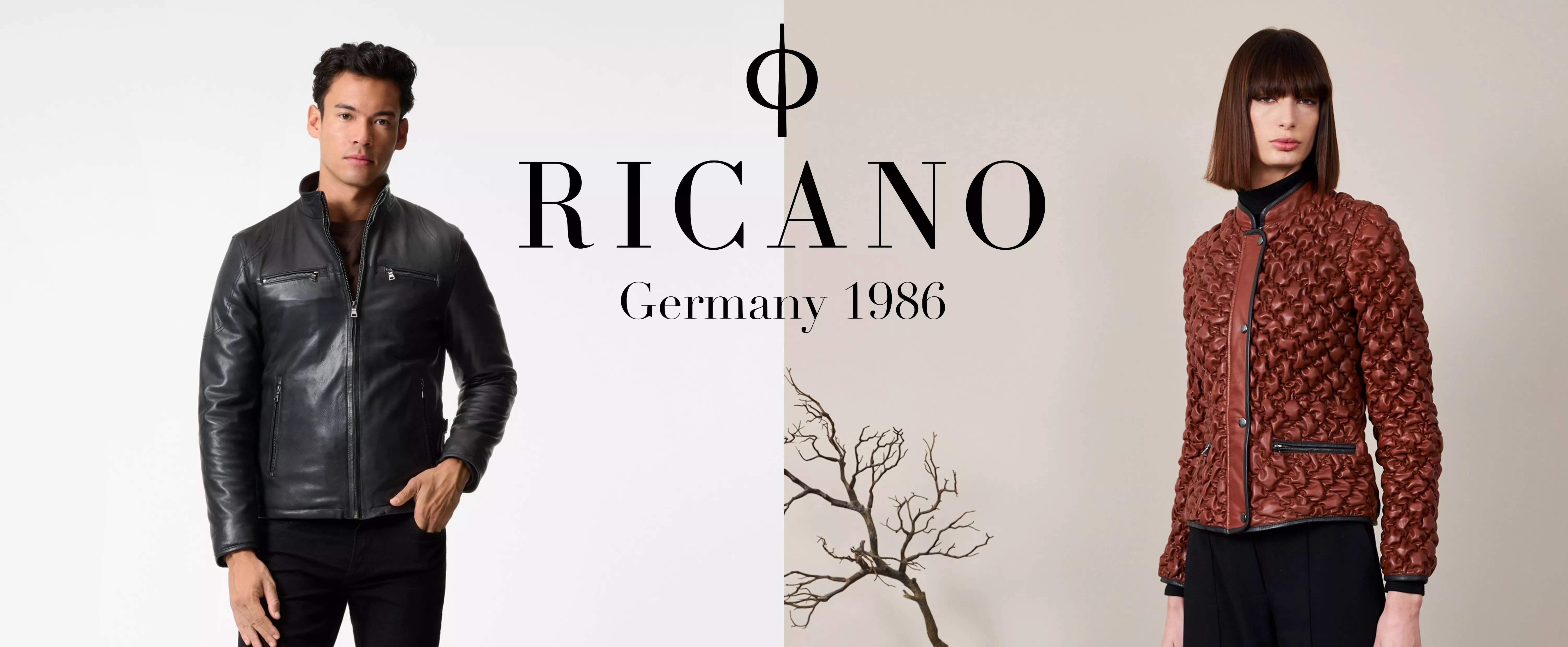 RICANO Banner Herren und Damen Lederjacken mit Logo